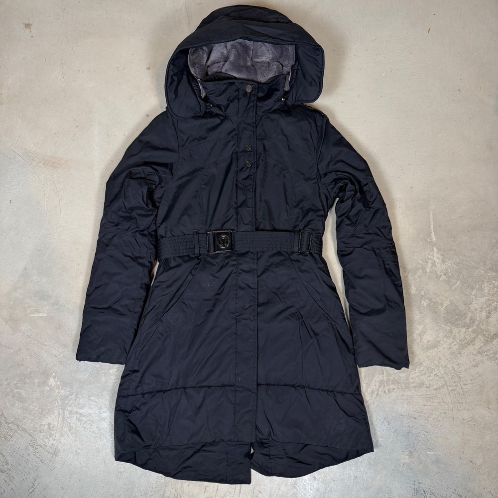 Lululemon Athletica Black Belted Pinnacle Parka Jacket sz 6 Quilted winter coat